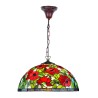 Suspension style Tiffany, décor coquelicots