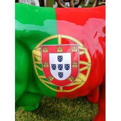 Petite vache en résine "Drapeau Portugais"