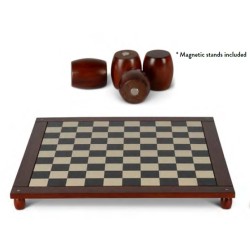 Plateau de jeux d\'échec et dames en bois