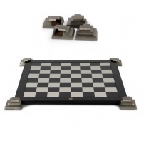 Plateau de jeux d'échec et dames noir