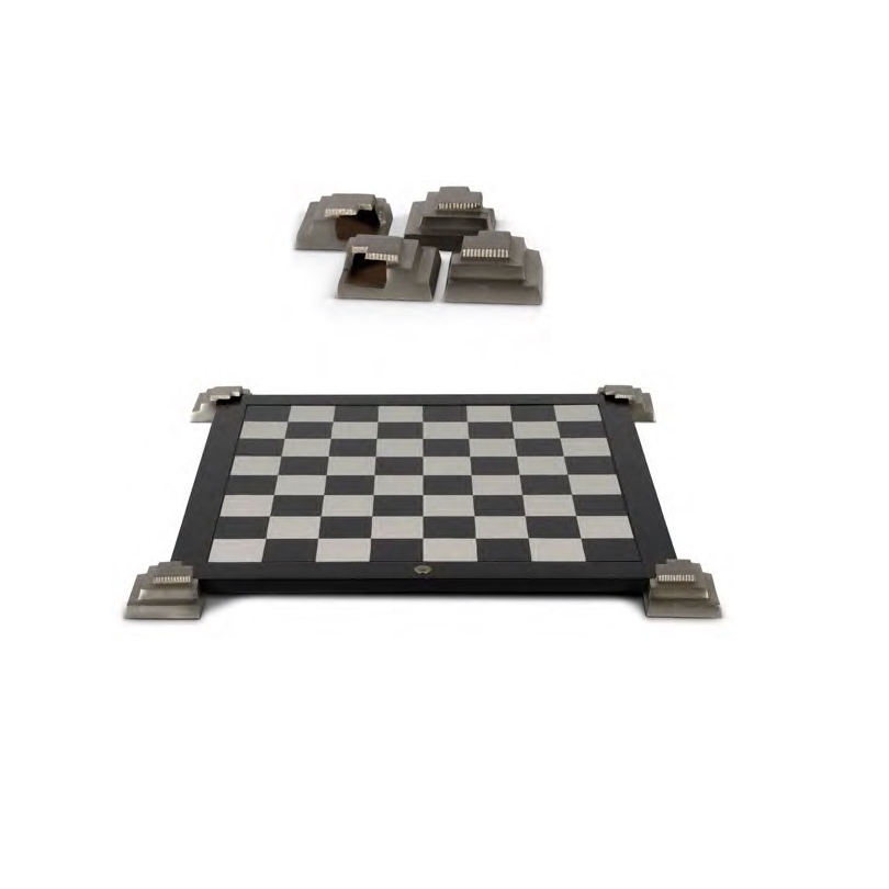 Plateau de jeux d'échec et dames noir