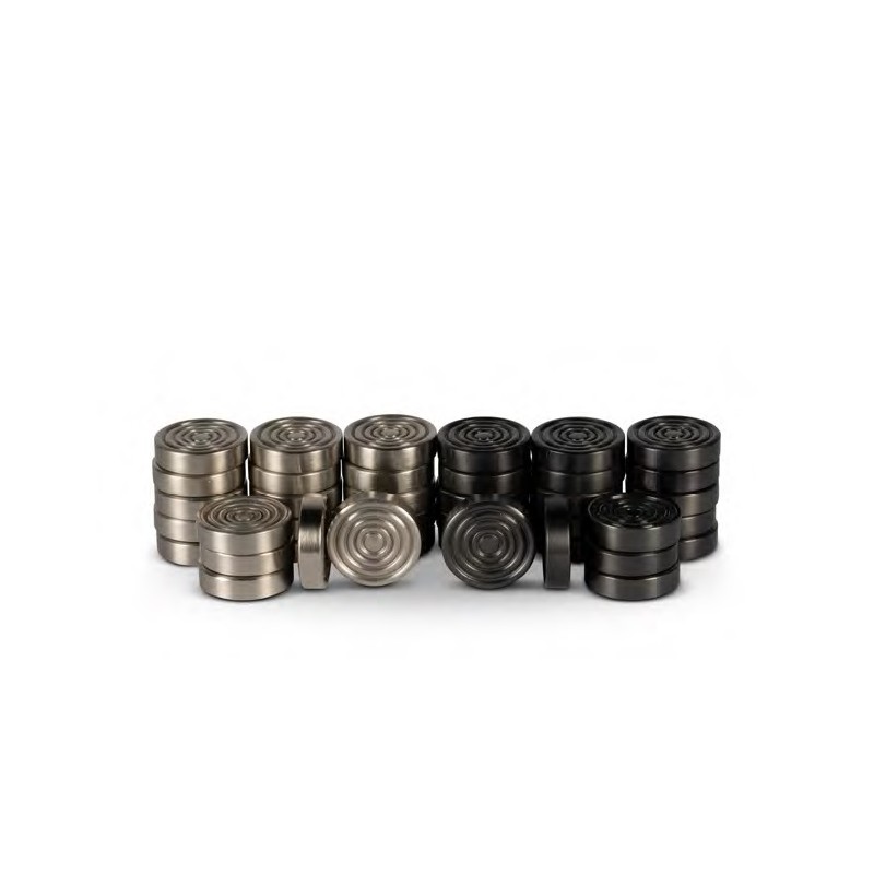 Metal draughts pieces