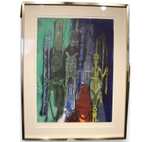 Gravure "Ekassa I" signée Bruce ONOBRAKEPEYA