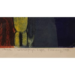Gravure "Ekassa I" signée Bruce ONOBRAKEPEYA