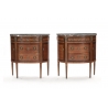 Paire de commodes demi-lune de style Louis XVI