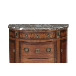 Paire de commodes demi-lune de style Louis XVI
