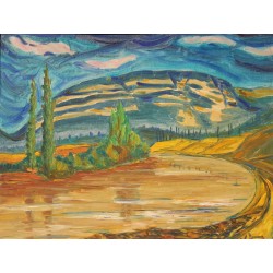 Tableau \"Salève\" signé VITAL 1956