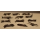Suite de 12 porte-couteaux animaux Art Déco