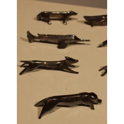Suite de 12 porte-couteaux animaux Art Déco