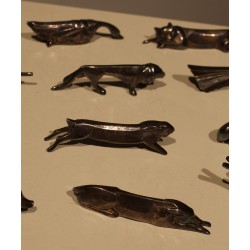 Suite de 12 porte-couteaux animaux Art Déco