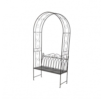 Banc de jardin Rockford avec pergola, brun