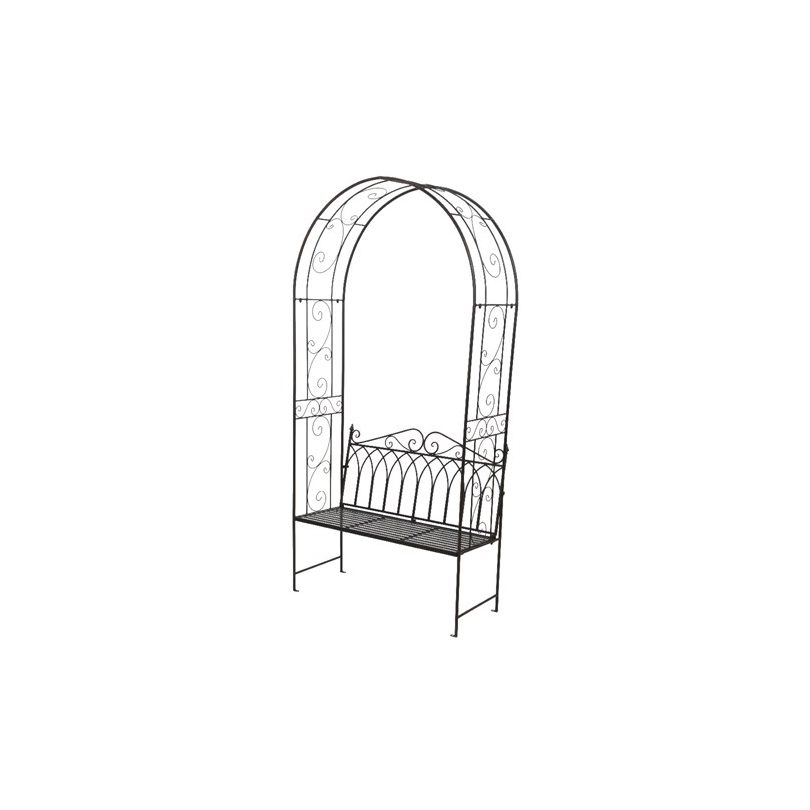 Banc de jardin Rockford avec pergola, brun