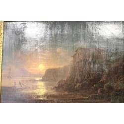 Paintings | Painting entitled ‘View of Naples’, signed Moinat SA  – Antiques and home décor