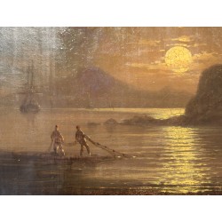 Paintings | Painting entitled ‘View of Naples’, signed Moinat SA  – Antiques and home décor