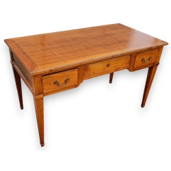 Bureau plat style Directoire avec 2 tirettes