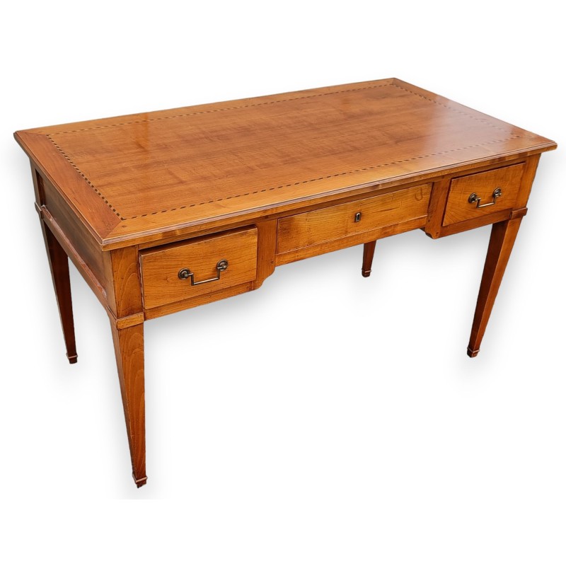 Bureau plat style Directoire avec 2 tirettes