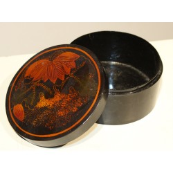 Chinese wooden box, lacquered black