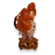 Geisha au peinceau en jade orange sculpté