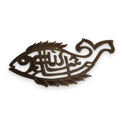Décor poisson en métal argenté