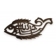 Décor poisson en métal argenté