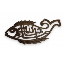 Décor poisson en métal argenté
