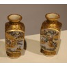Paire de vases en porcelaine Satsuma