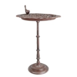 Brown cast-iron bird bath