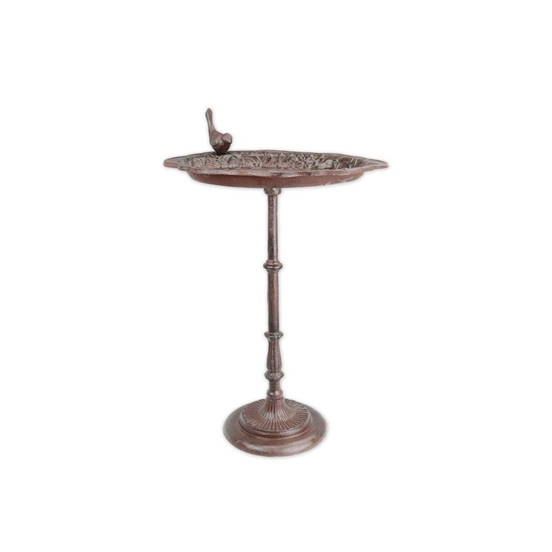 Brown cast-iron bird bath