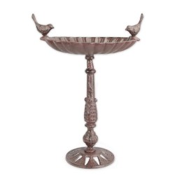 Brown cast-iron bird bath