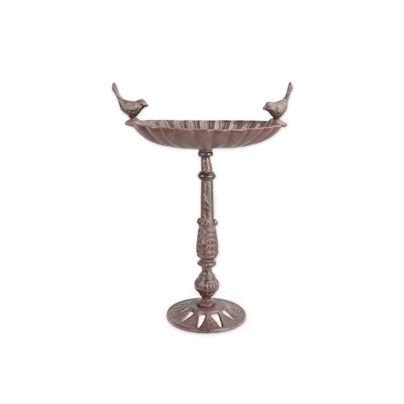 Brown cast-iron bird bath