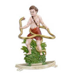 "Hercules" polychrome cast-iron umbrella stand