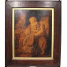 Pyrographed painting "Elie and Samuel" signed SMITH