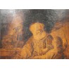 Pyrographed painting "Elie and Samuel" signed SMITH