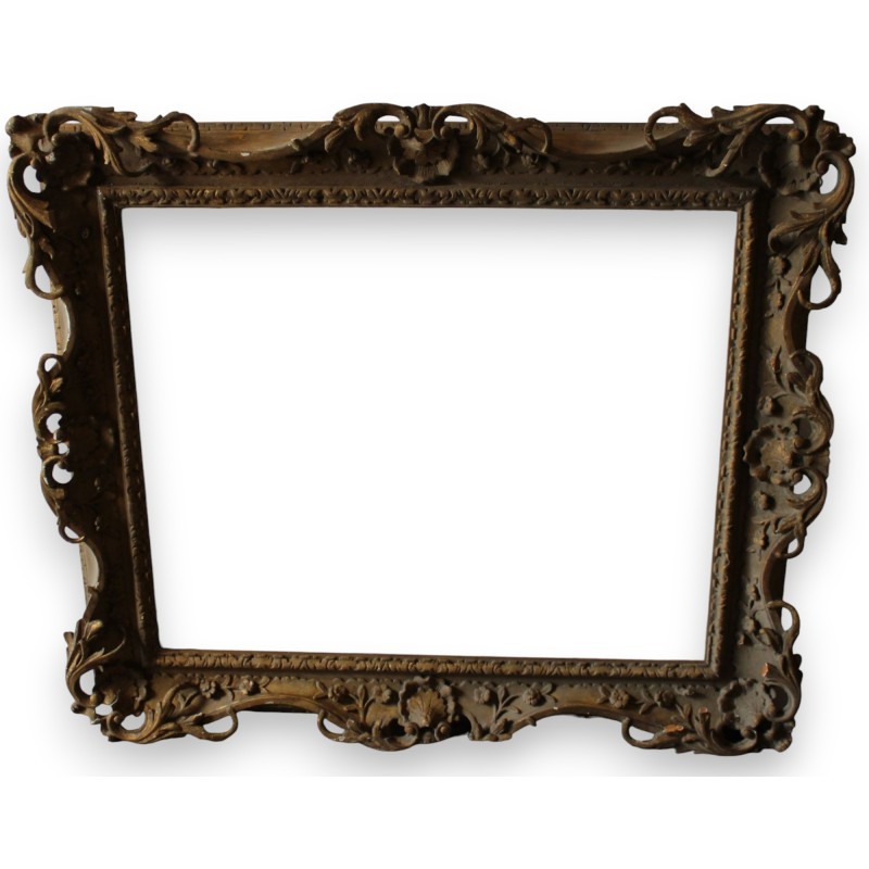 Cadre Napoléon III en bois sculpté doré