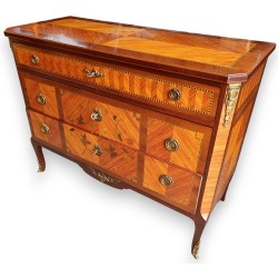 Commode style Transition en acajou marqueté