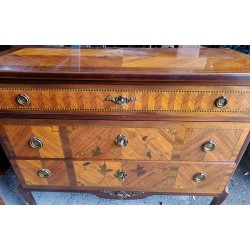 Commode style Transition en acajou marqueté