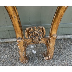 A pair of Louis XV side tables in gilded wood