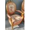 Paire de fauteuils Napoléon III en bois doré