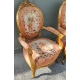 Paire de fauteuils Napoléon III en bois doré