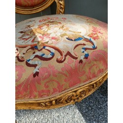 Paire de fauteuils Napoléon III en bois doré