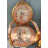 Paire de fauteuils Napoléon III en bois doré