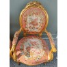 Paire de fauteuils Napoléon III en bois doré