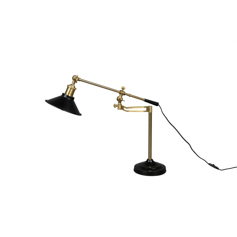 Lampe de bureau Penelope en métal doré et fonte