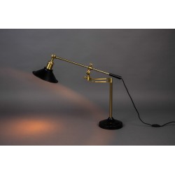 Lampe de bureau Penelope en métal doré et fonte