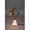 Lampe de bureau Verona en aluminium doré et blanc