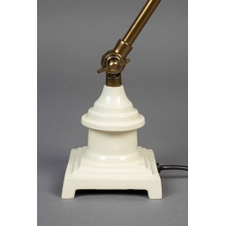 Lampe de bureau Verona en aluminium doré et blanc