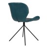 Chaise OMG LL en similicuir bleu pétrole