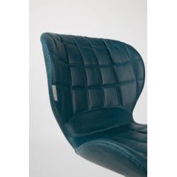 Chaise OMG LL en simili-cuir bleu petrol