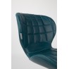 Chaise OMG LL en similicuir bleu pétrole