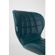 Chaise OMG LL en simili-cuir bleu petrol